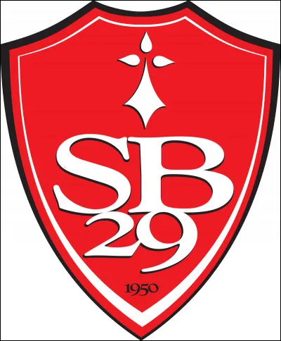 Which two coats of arms appeared on the first Stade Brestois logo when it was created in 1960?