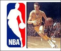 Who is the player on the NBA logo?