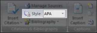 True or False : APA is the only citation style available in Microsoft Word 2007.