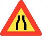 How many axes of symmetry does this narrowed road sign have?